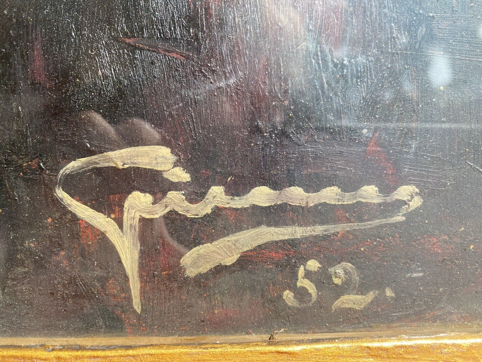 photo for sale Beautiful Fine Art Chrysanthemum Still Life Oil Painting In Gilt Frame Signed