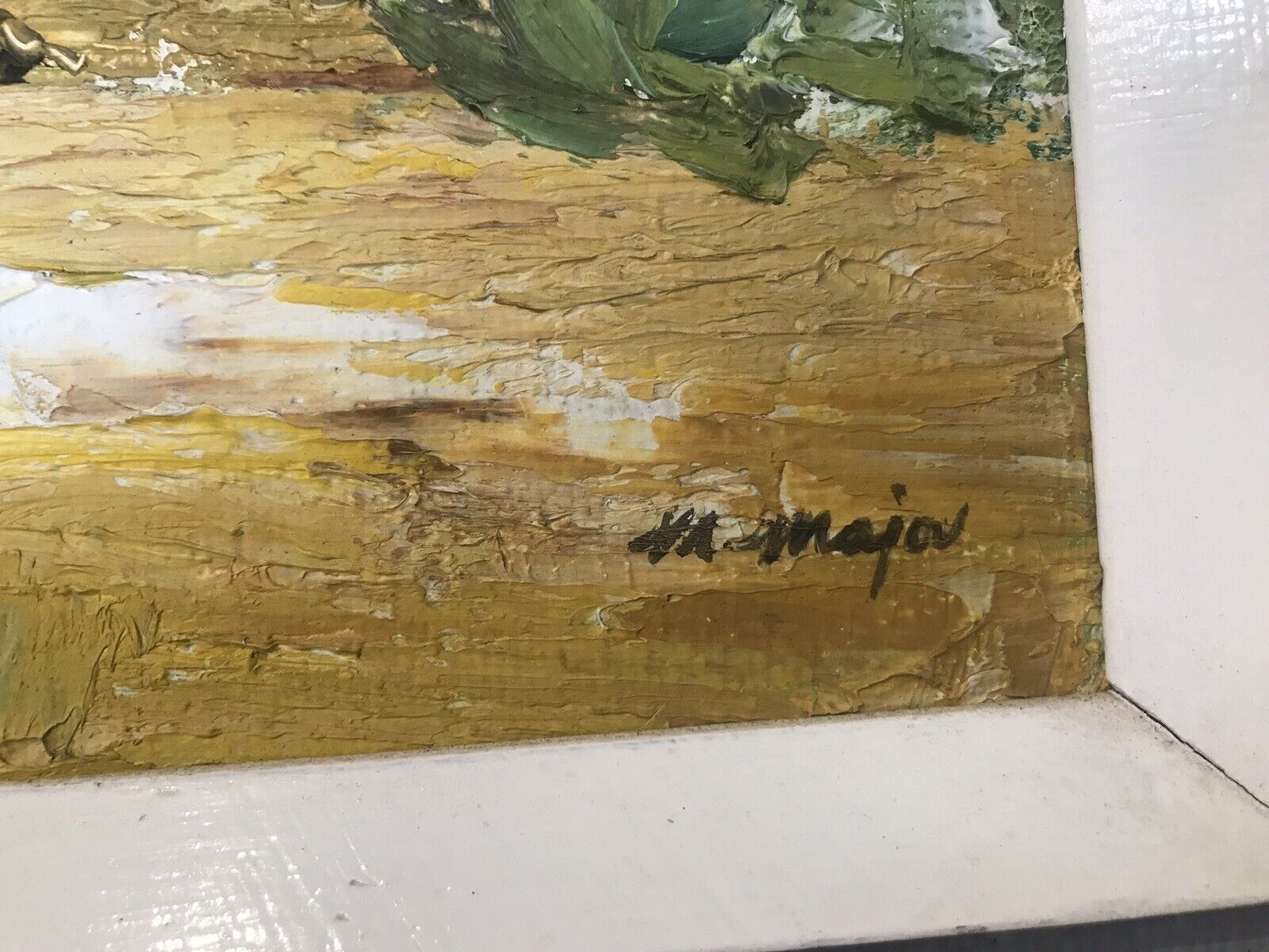 Modern Art Farmstead Landscape Original Signed V R Major Oil Painting photo Art