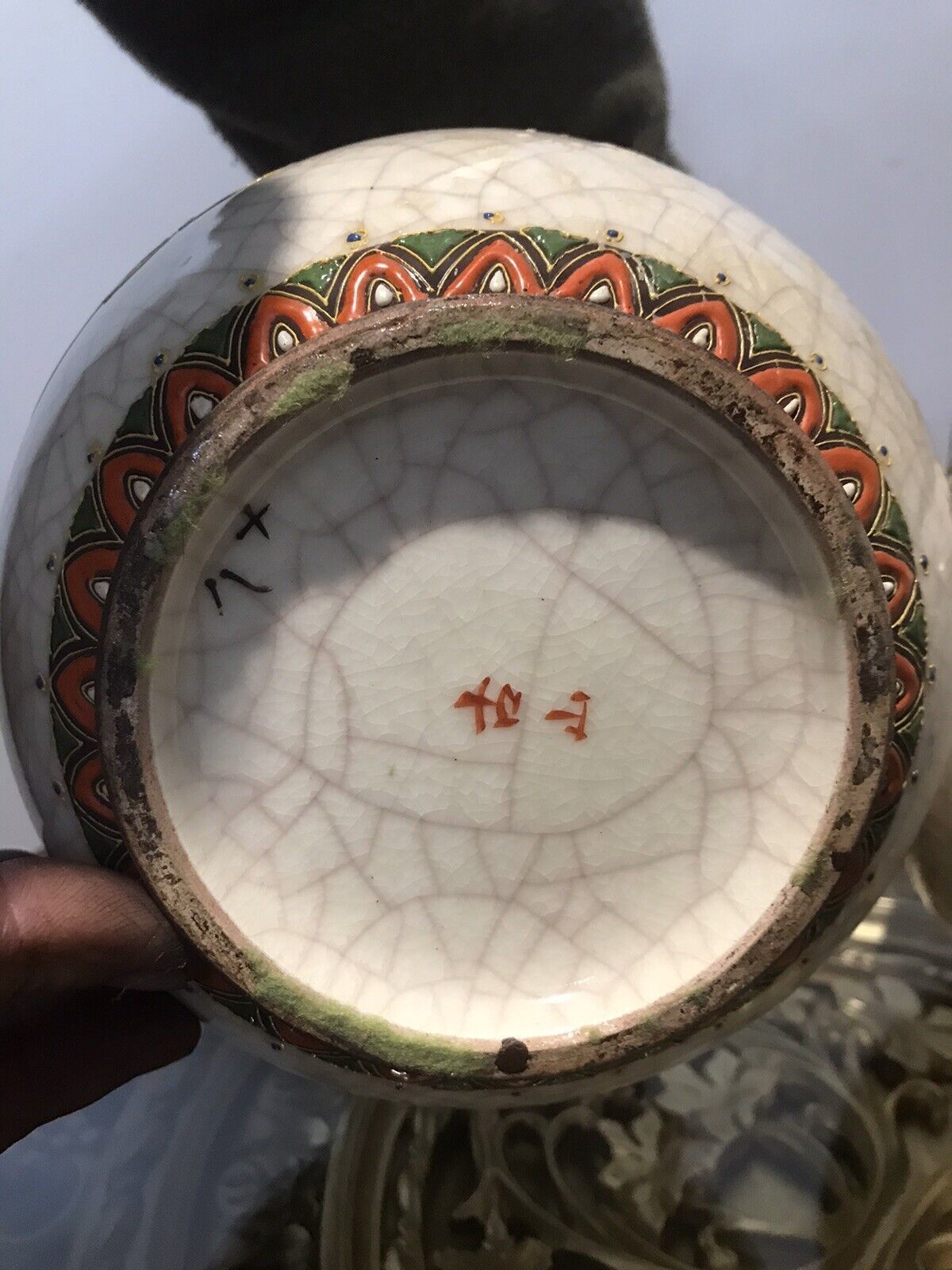 Home Decor Antique Pair Of Japanese 19th Century Cracked Glaze Arch Angel Satsuma Vases photo