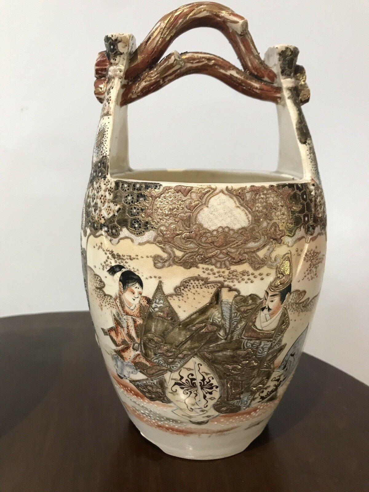 Fine Pair Japanese Antique Satsuma ‘Emperor Vases’ photo for sale