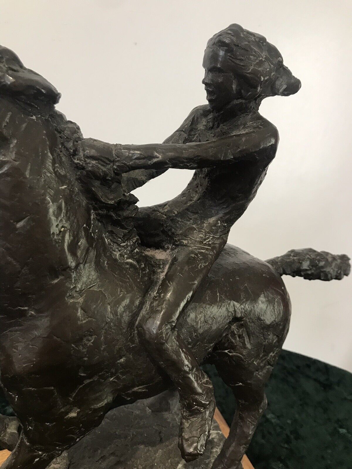 20th Century Modern Original British Bronze Bare Back Lady Rider Juliet Simpson photo vinterior