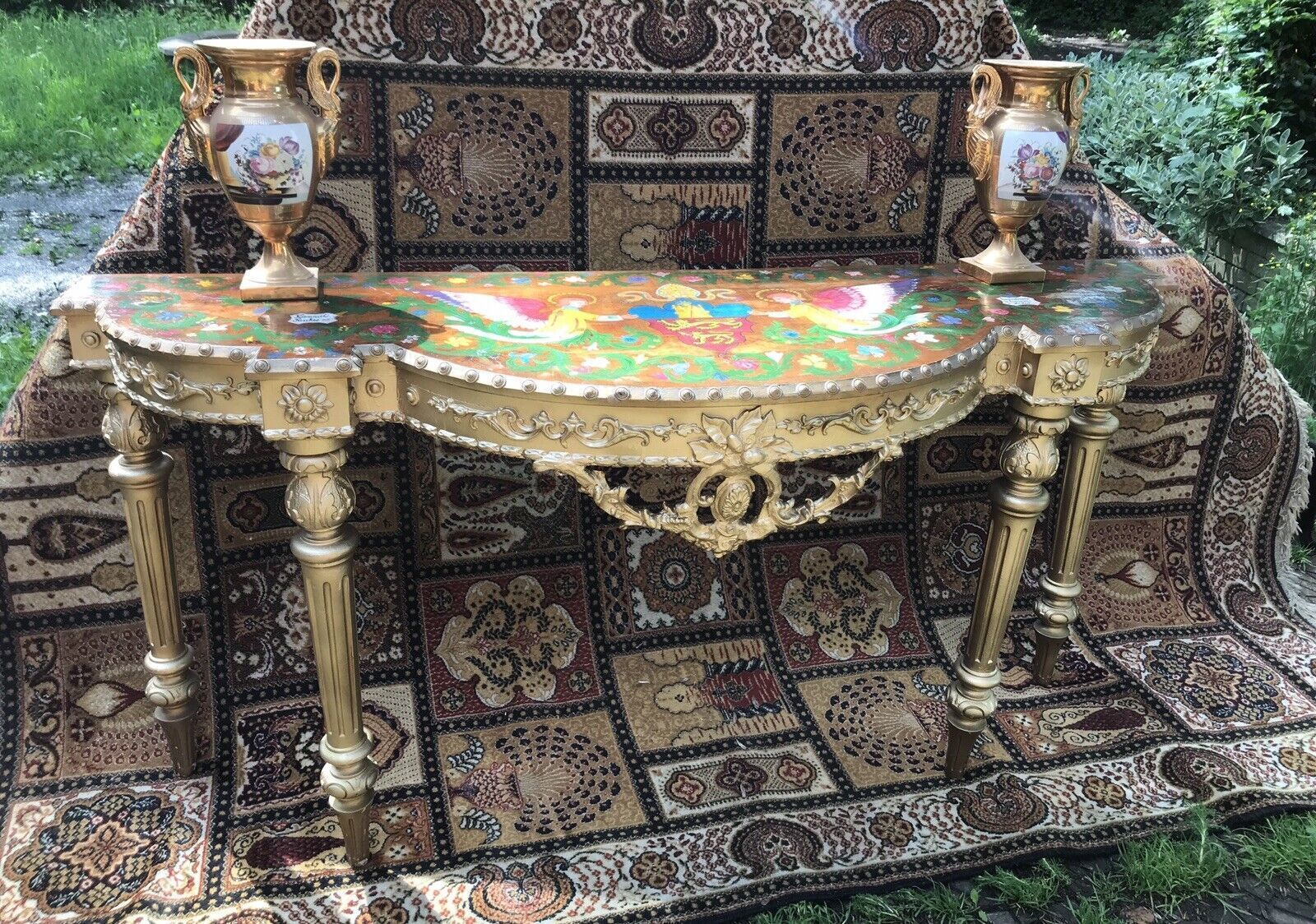 Historic Console Table Hand Painted By Anglican Bishop Of Dorchester Cathedral photo furniture