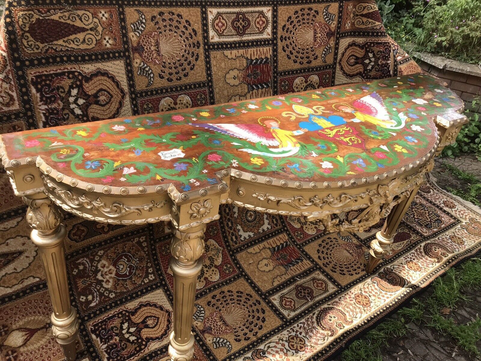 photo for sale Historic Console Table Hand Painted By Anglican Bishop Of Dorchester Cathedral