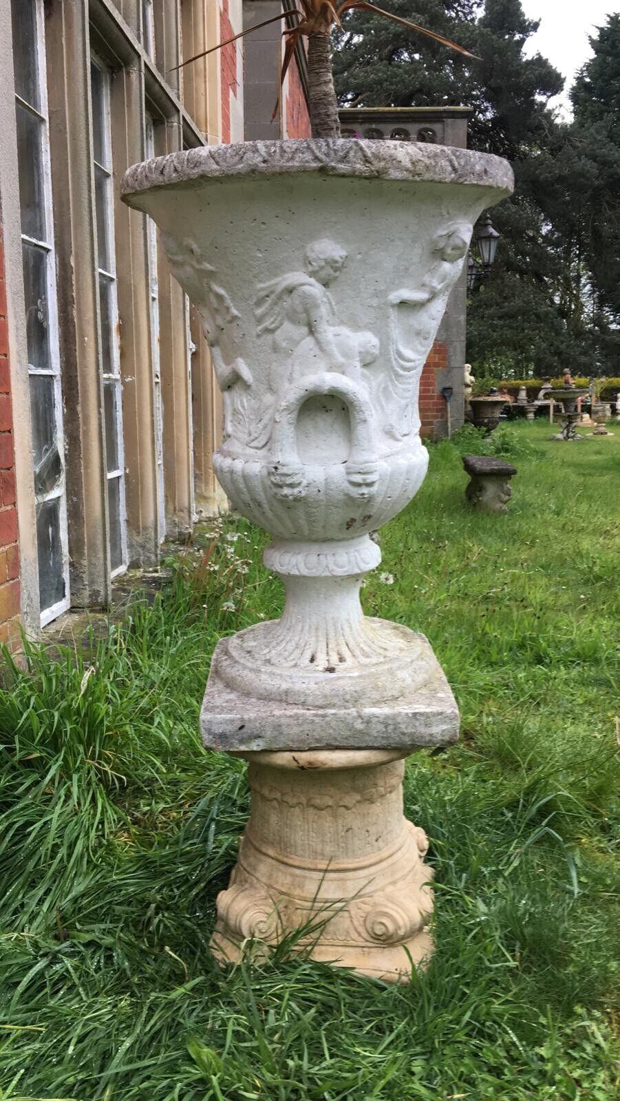 Classical Empire Style Roman Urn Adorned With Roman Mythological Figures photo furniture