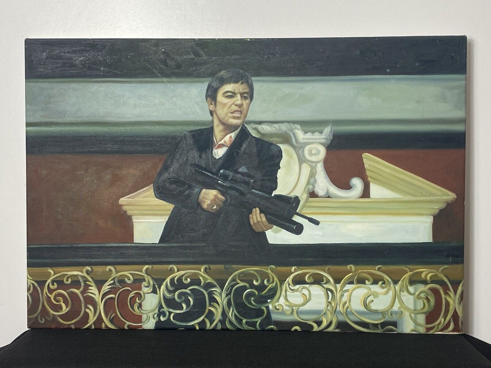 Iconic American Gangster Al Pacino ‘Scarface’ Oil Painting On Canvas photo for sale