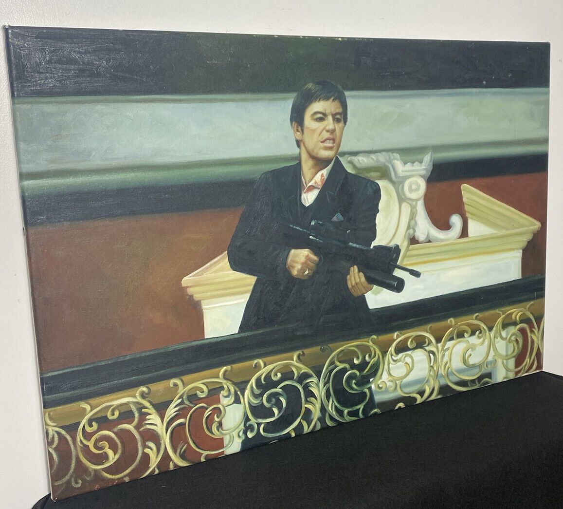 Iconic American Gangster Al Pacino ‘Scarface’ Oil Painting On Canvas photo buy