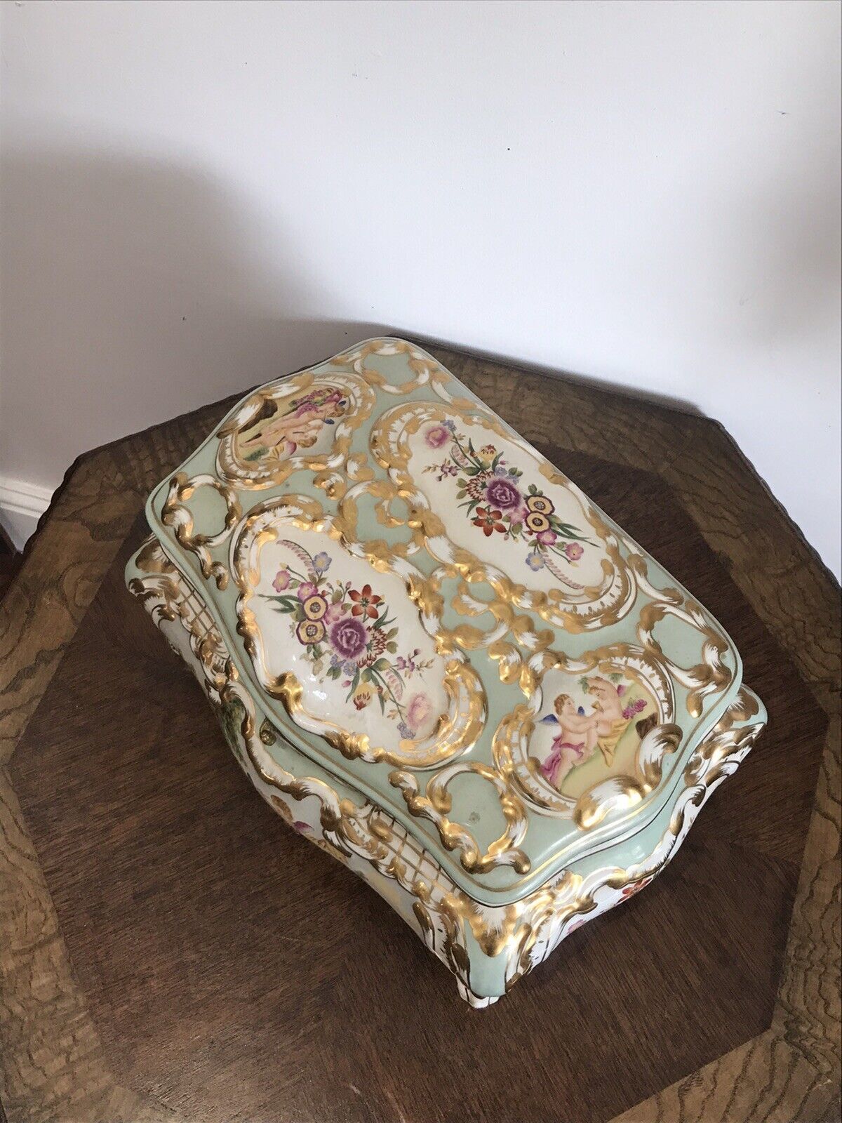 photo furniture Stunning Object Of Virtue Marie Antoinette Sevres Style Porcelain Trinket Casket