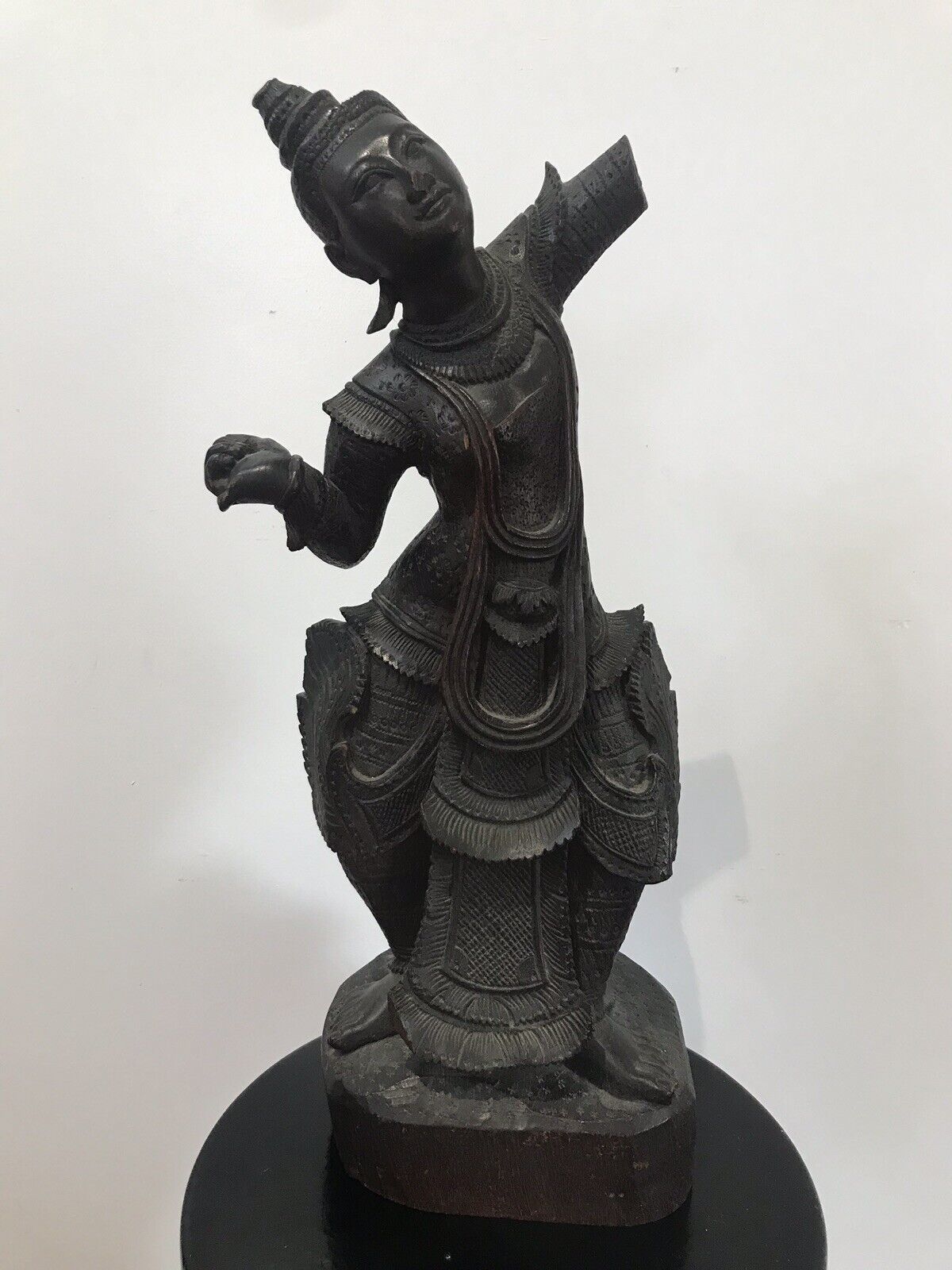 Antique Wood Carving Thai Figural Female Statue