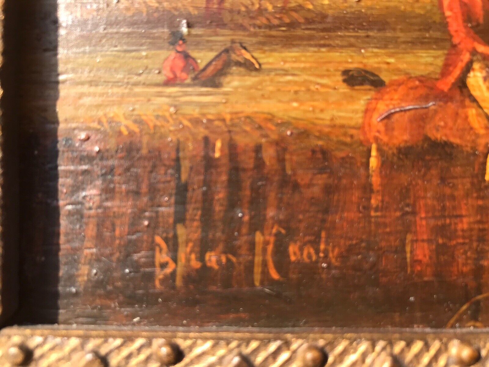 Pair Of Fine Art Hunting Scene Oil Paintings By Artist Brain Cook photo buy