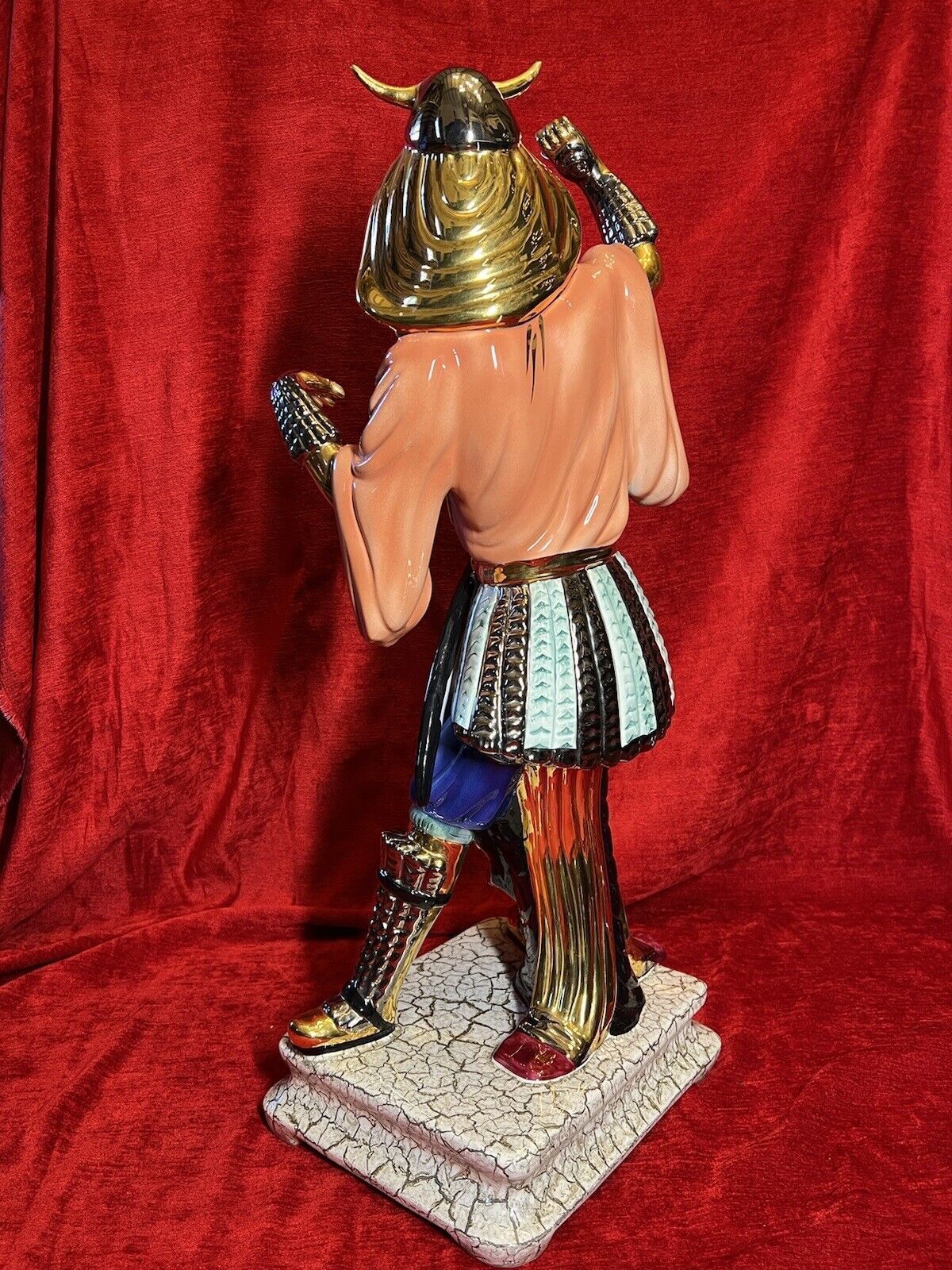 photo for sale Large Italian Vanician Bassano Japanese Samurai Warrior Gilt Enamel Showpiece