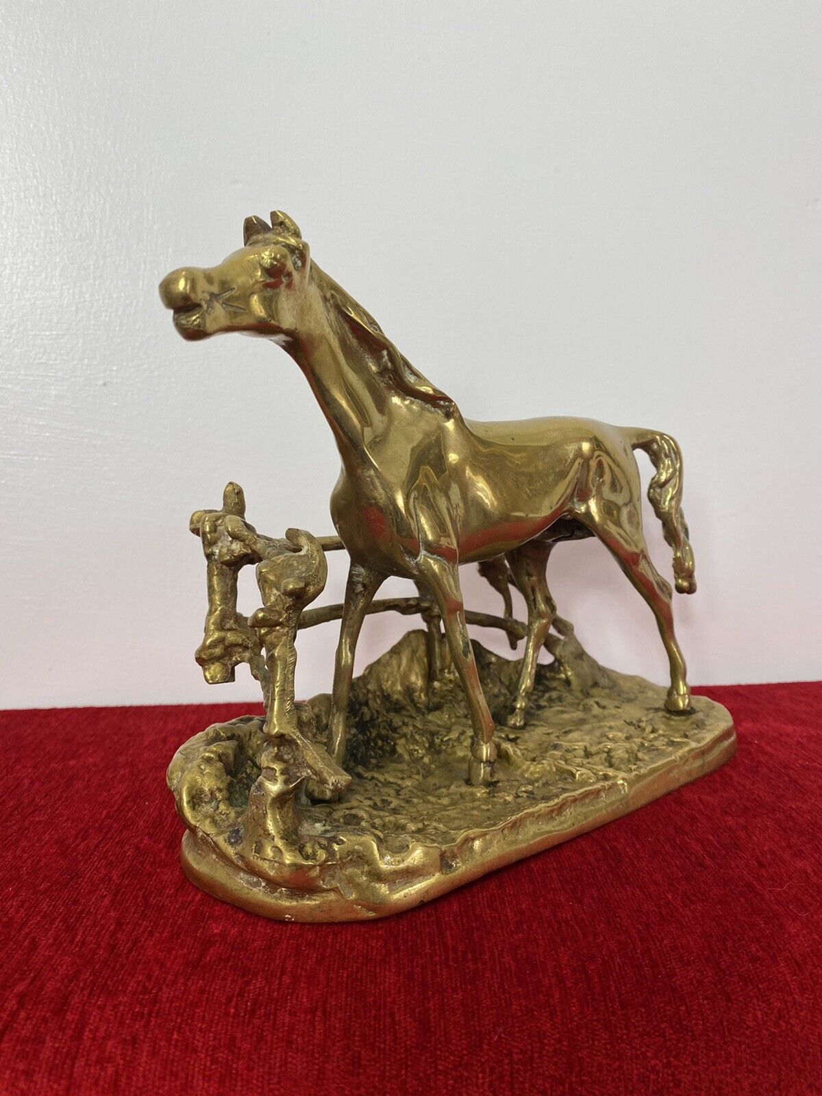 Brass Stallion Sculpture After P J Mene Titled Djinn Etalon Barbe photo for sale