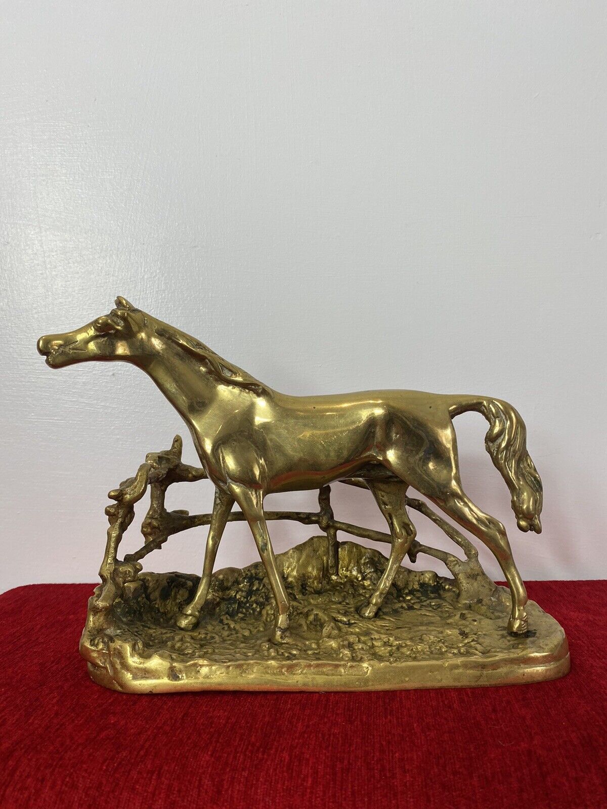 photo for sale Brass Stallion Sculpture After P J Mene Titled Djinn Etalon Barbe