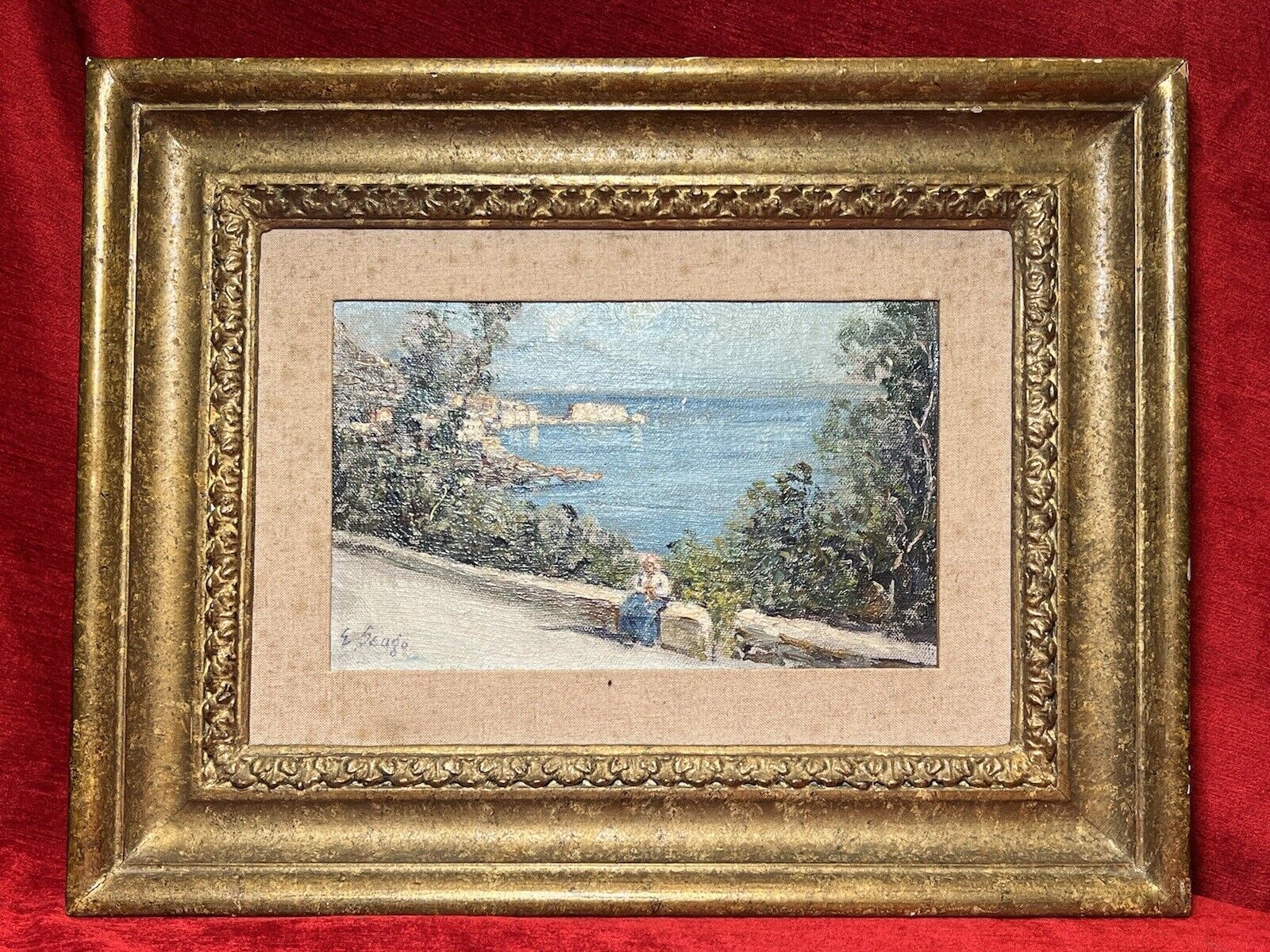 Fine Art Oil Painting Of Portuguese Coastal View Attributed To Edward Seago