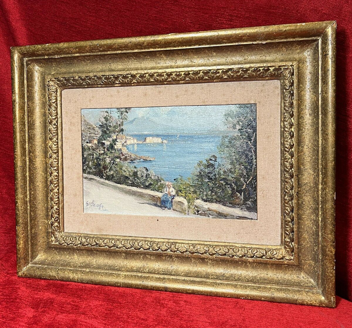 Fine Art Oil Painting Of Portuguese Coastal View Attributed To Edward Seago photo Art