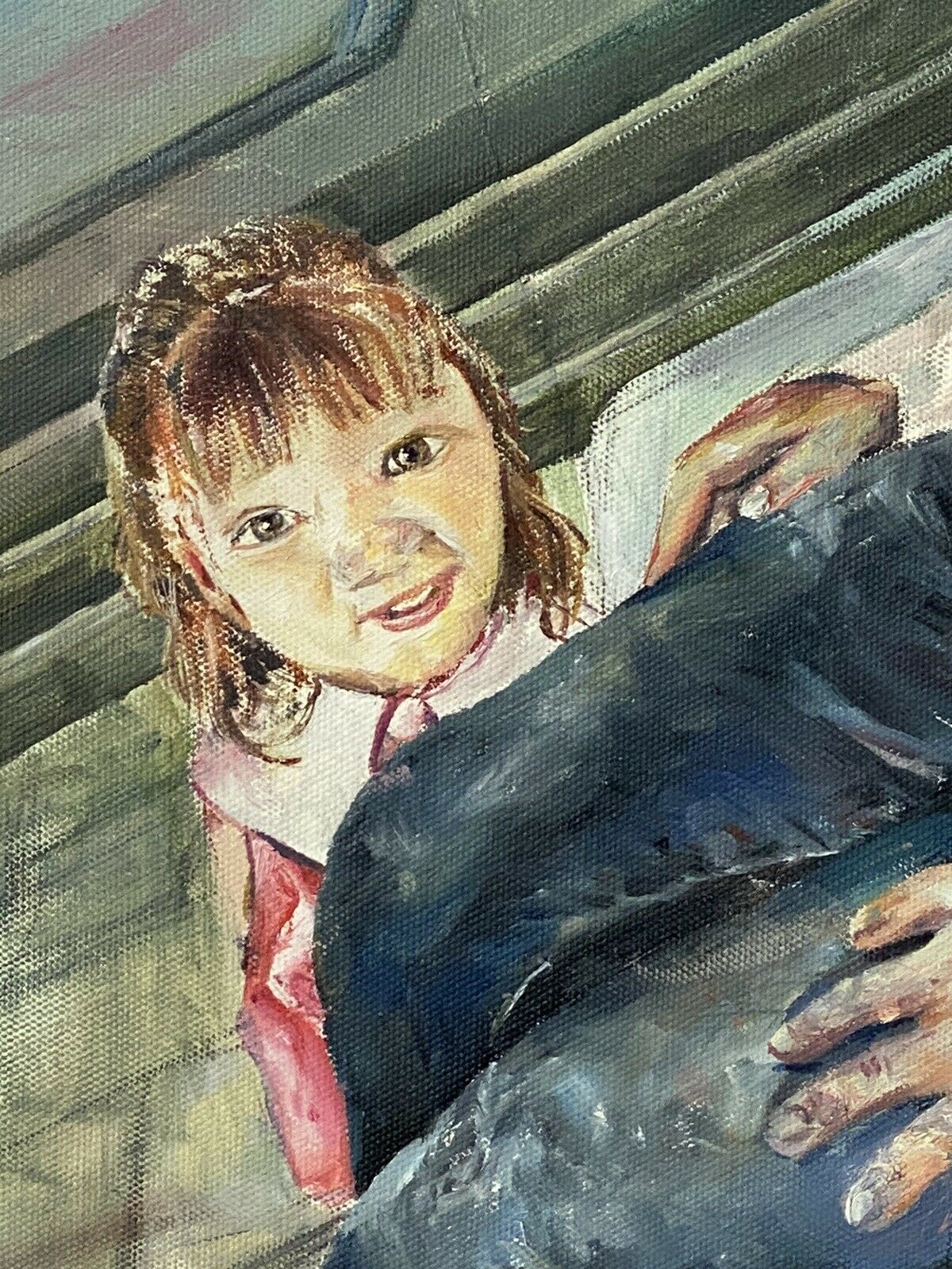 Art Pair Of 20th Century Contemporary Expressionist Oil Paintings After Lucian Freud photo