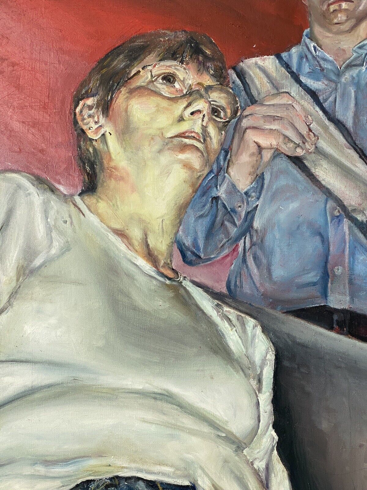 photo vinterior Pair Of 20th Century Contemporary Expressionist Oil Paintings After Lucian Freud