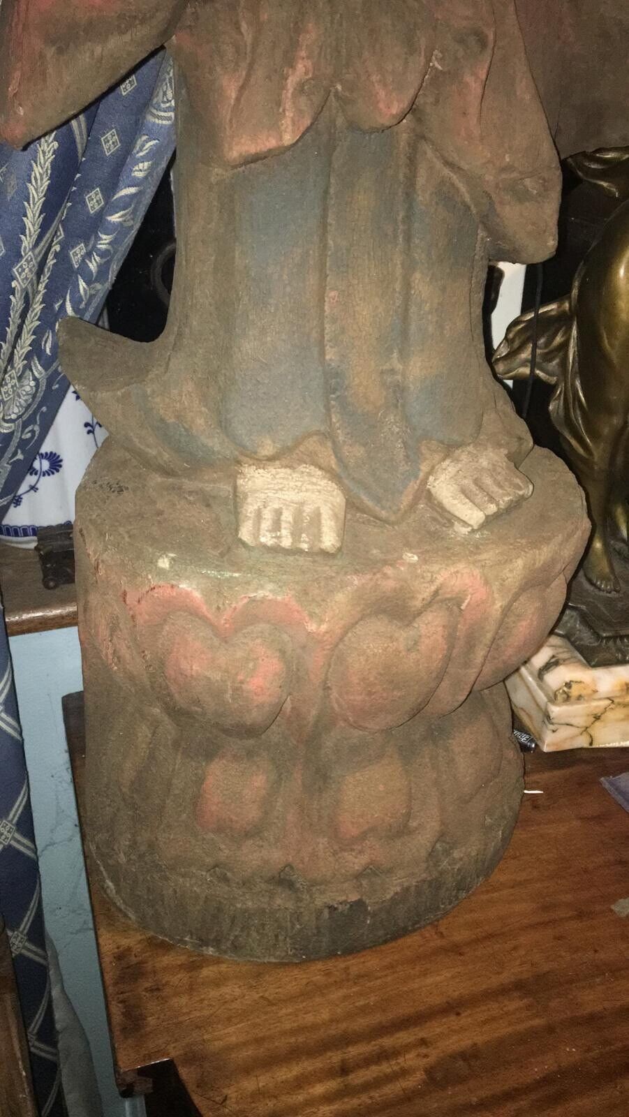 photo for sale Large Oriental Carved Statue Of A Goddess From The Orient