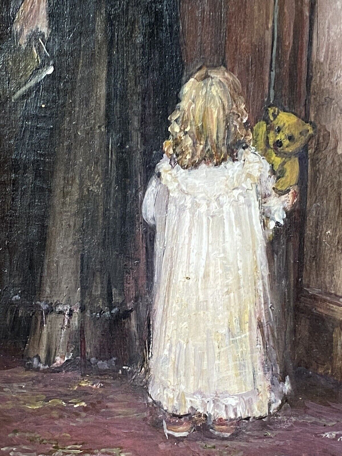 Victorian Oil Painting Of Mother And Daughter In Interior Scene Signed C Willis photo buy