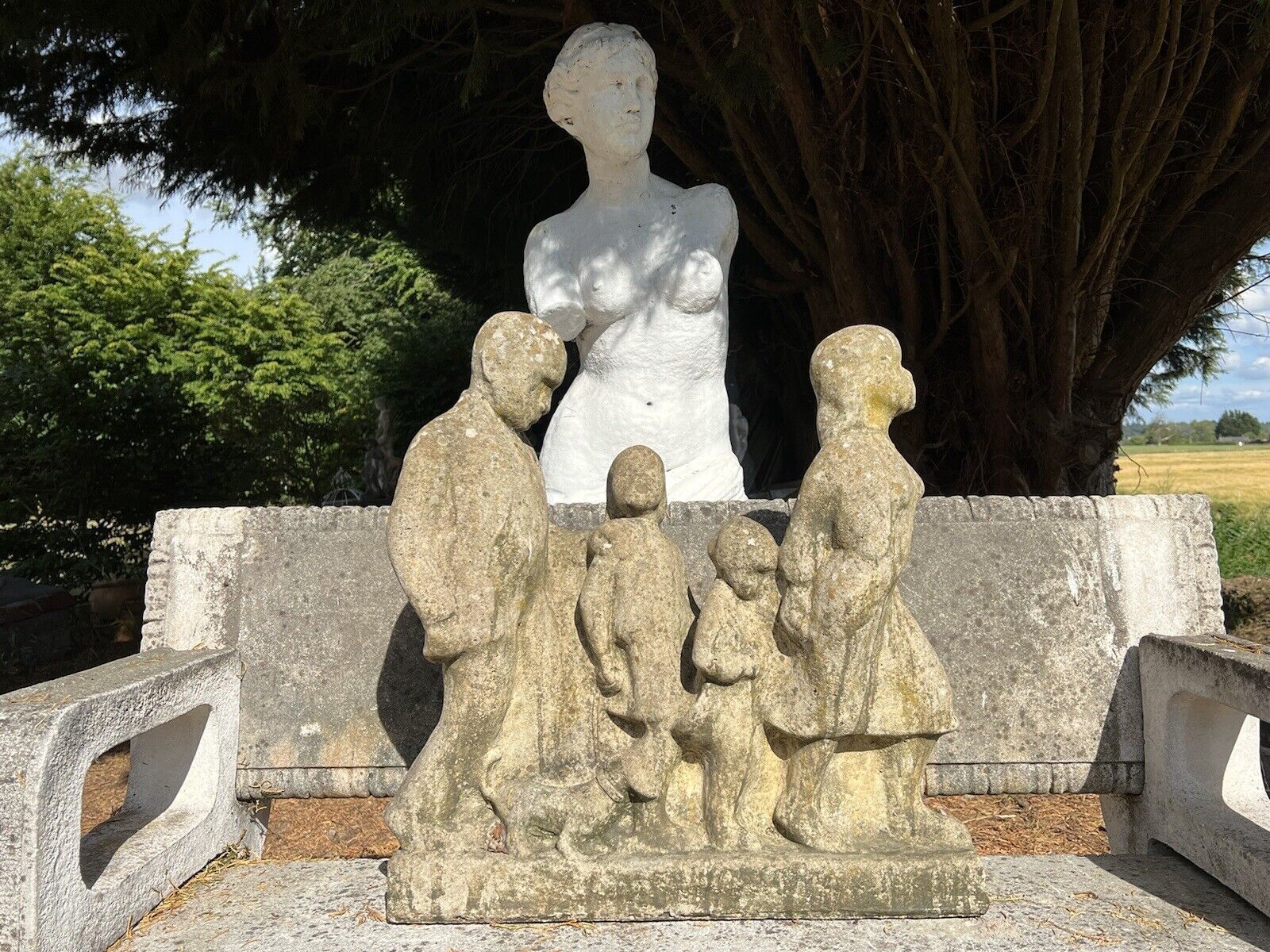 Modernistic Henri Moore Style 'Family Walk' Garden Sculpture