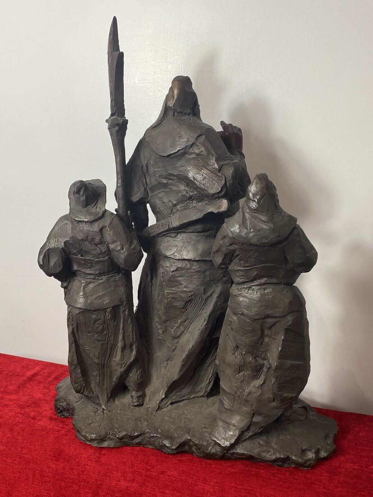Home Decor Fine Large Museum Quality Sculptural Bronze Statue Of Three Tibetan Warriors photo