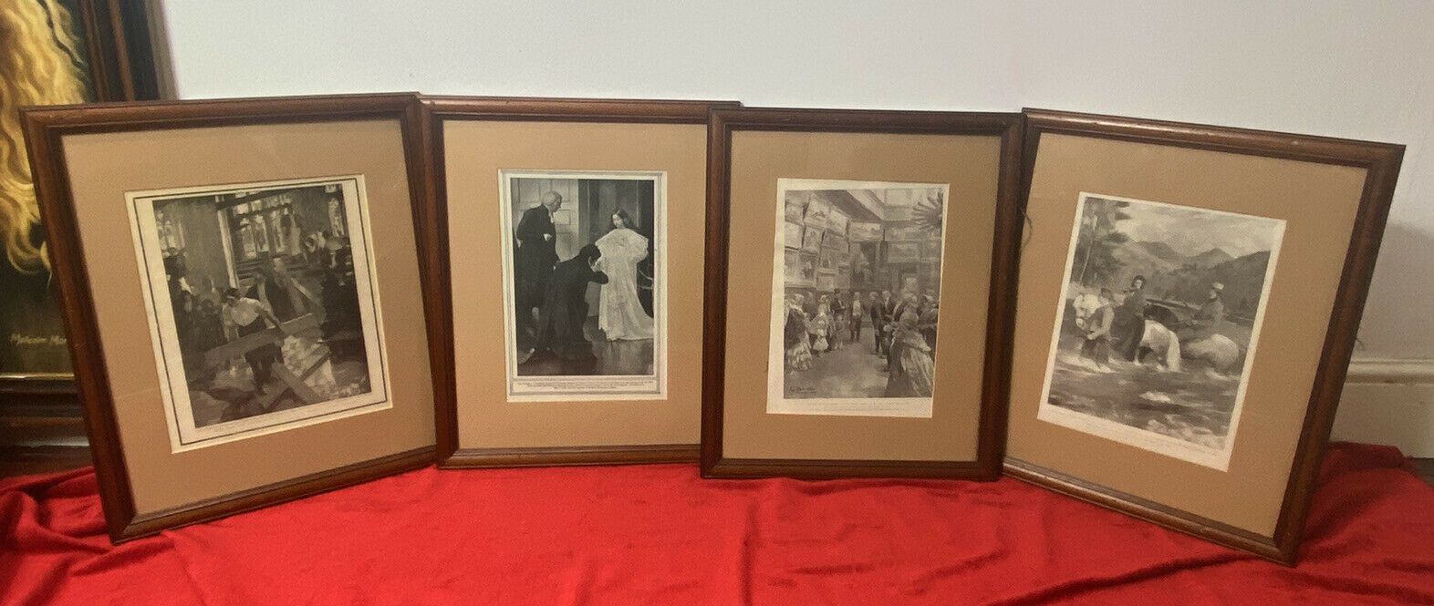 Set Of 4 19c Victorian Historic Royal Memrobillia Lithographs By British Artists photo furniture