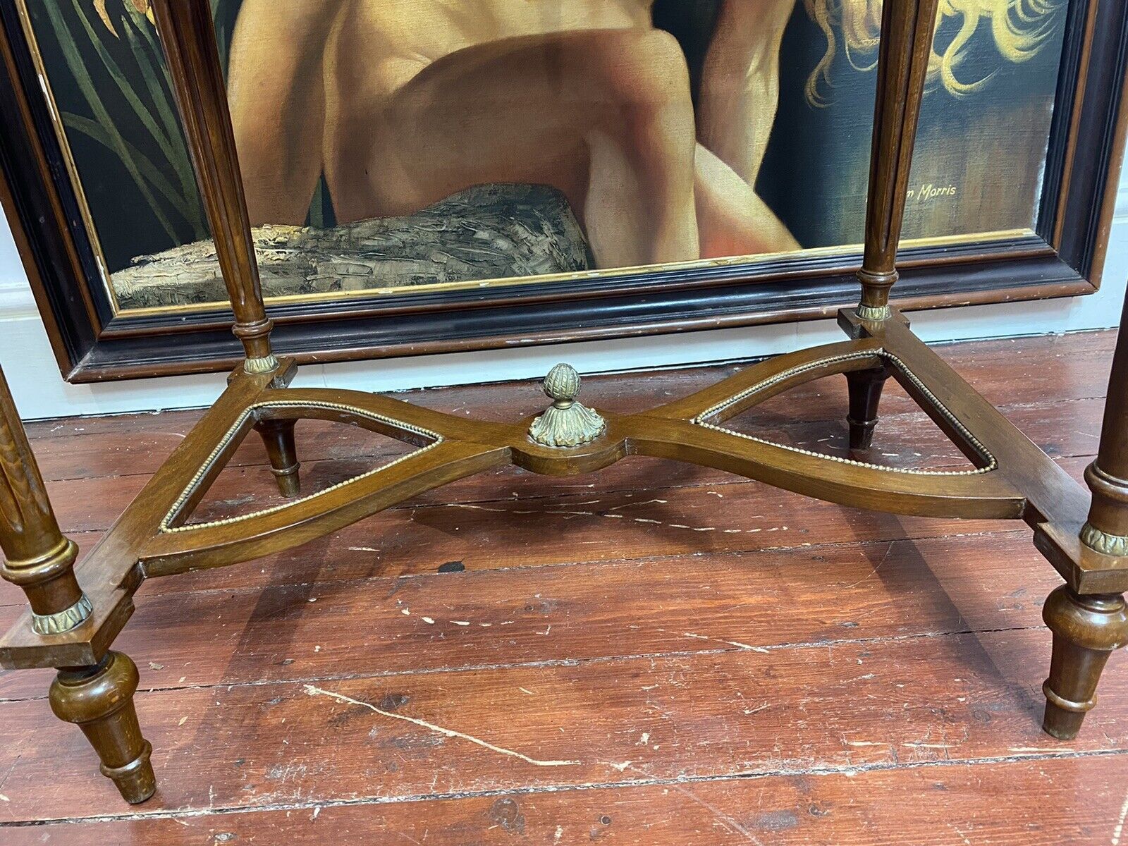 photo furniture French Reproduction Louis XVI Style Writing Table With Turnover Leather Top