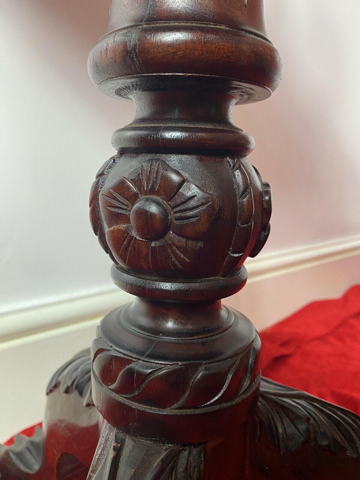 Thomas Chippendale Style Reproduction Mahogany Wine Table With Bird Cage Base photo vintage