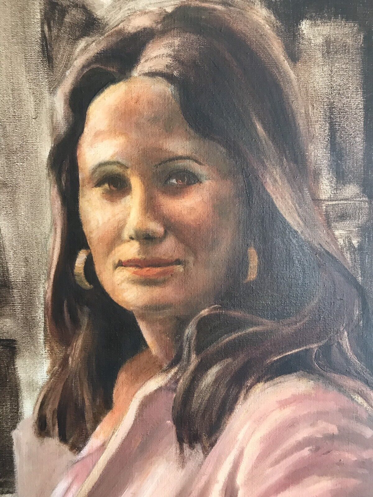 Portrait Of A Lady Oil On Canvas Set In Guilt Wood Frame Signed By Artist Rubin photo vinterior
