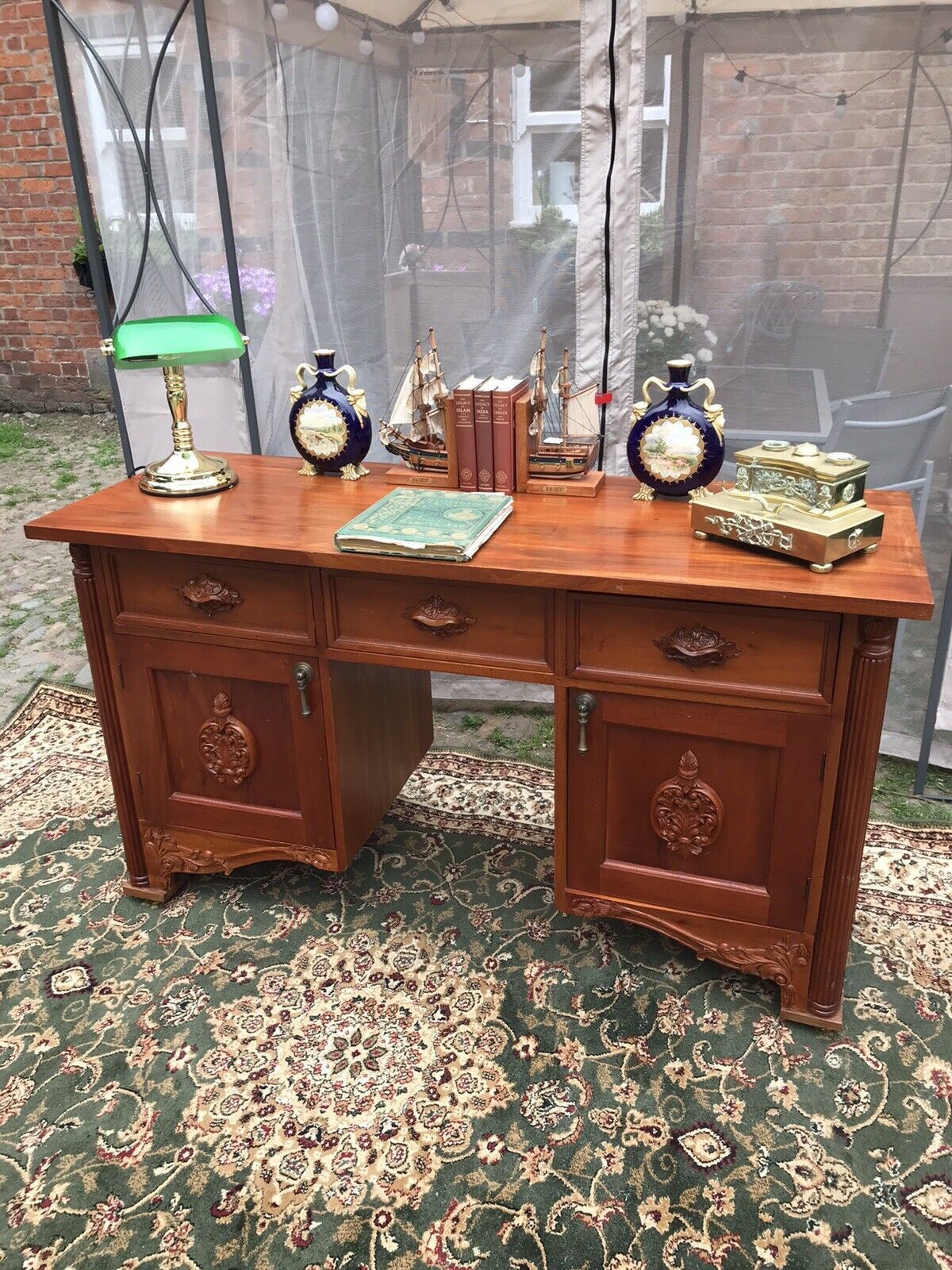 Famous Admiral Lord Nelson Style Admirality Office Desk In Solid Teak photo furniture