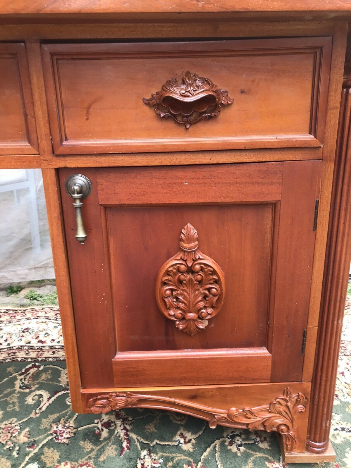 Famous Admiral Lord Nelson Style Admirality Office Desk In Solid Teak photo 875.0