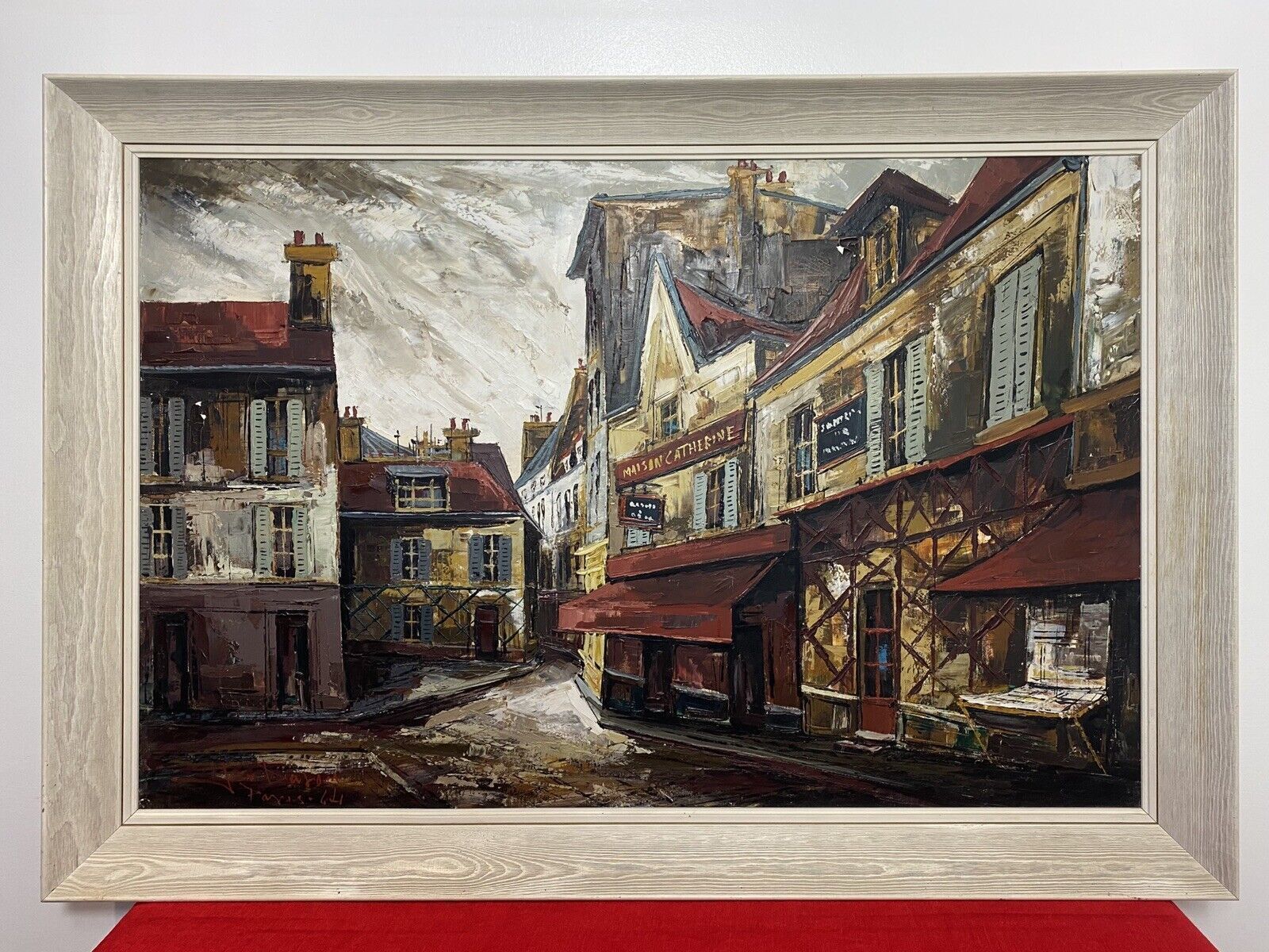 Parisian Street Scene ‘Maison Catherine’ Oil Work Of Art By Jose Daroca photo furniture