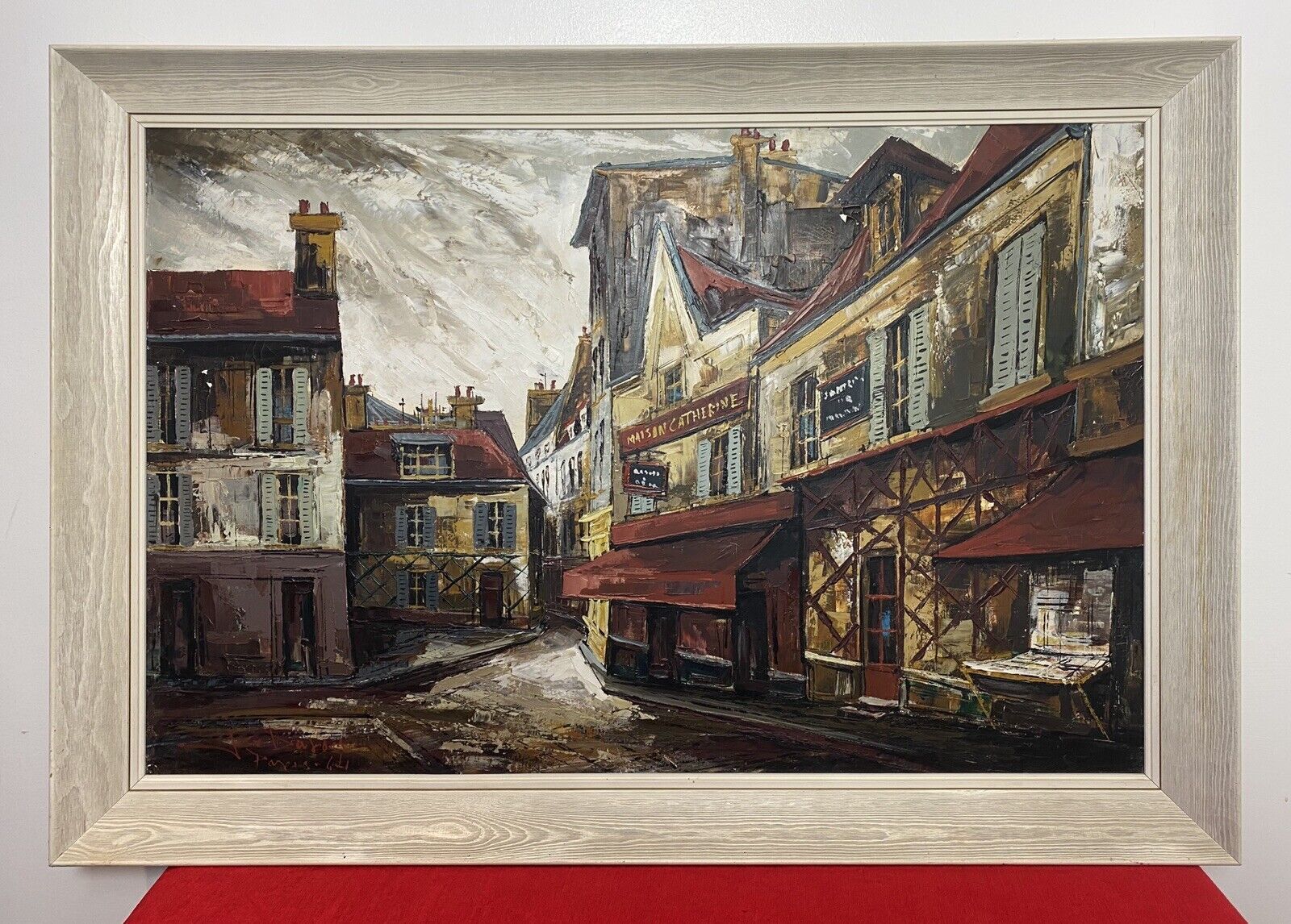 Parisian Street Scene ‘Maison Catherine’ Oil Work Of Art By Jose Daroca photo for sale