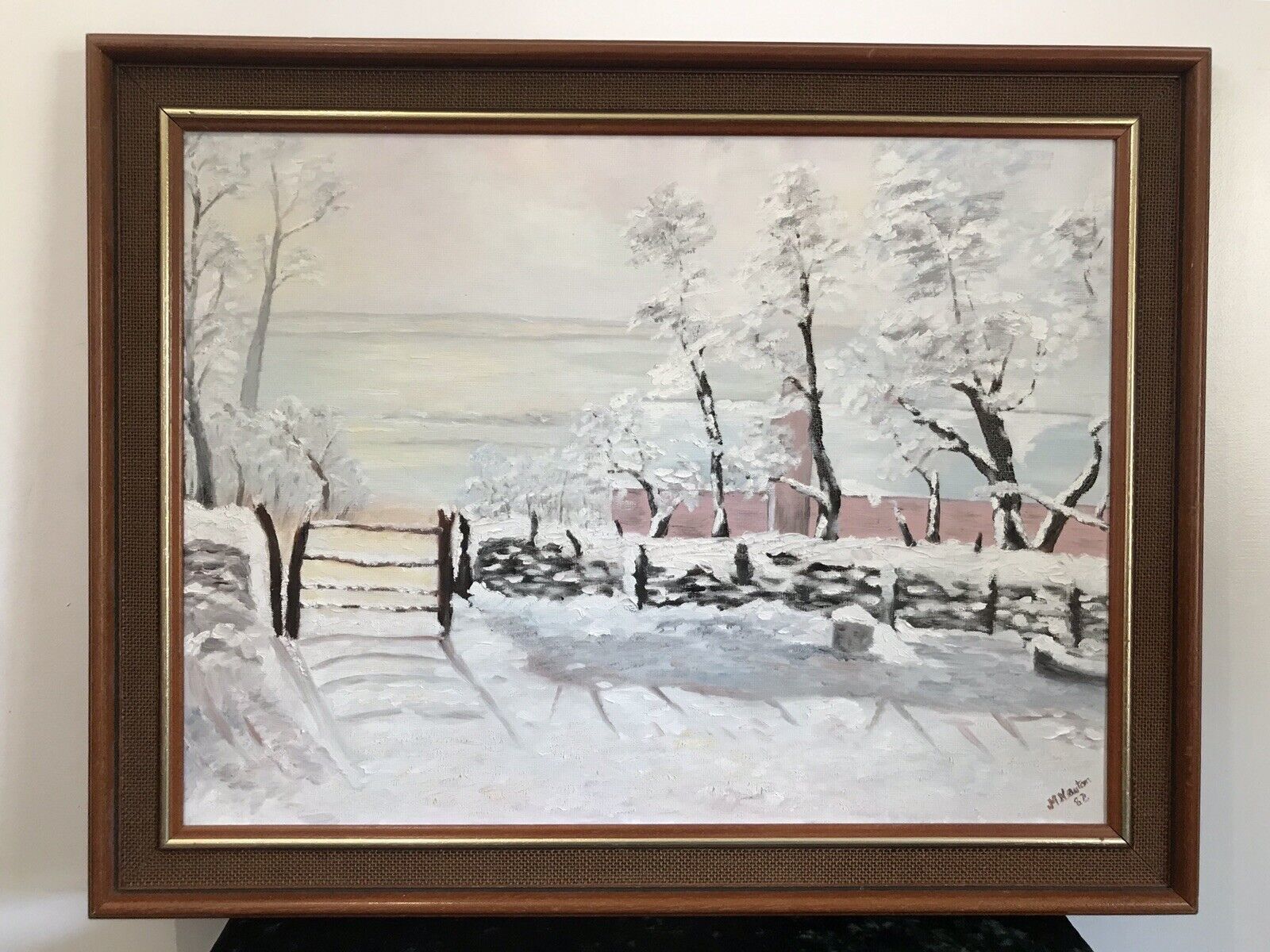 Original Oil Artwork Titled ‘The Magpie’ After Claude Monet By Artist M Newton