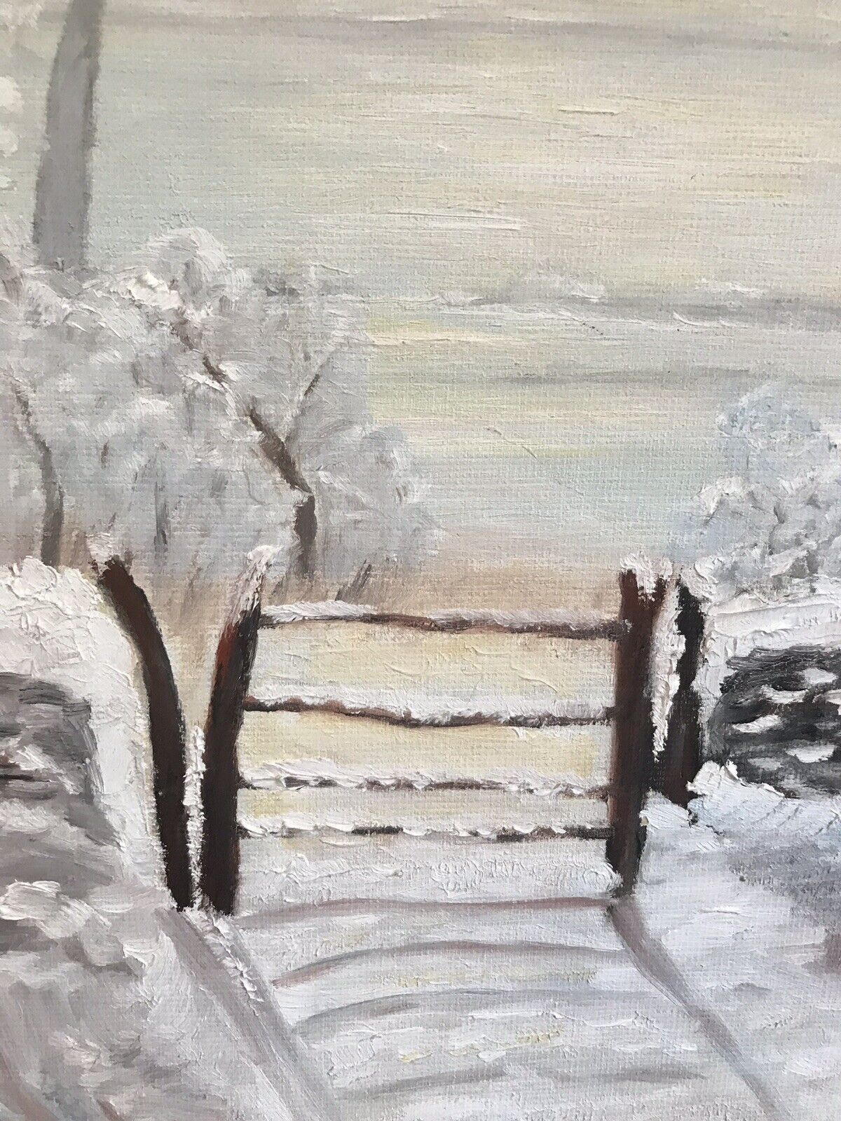 photo for sale Original Oil Artwork Titled ‘The Magpie’ After Claude Monet By Artist M Newton