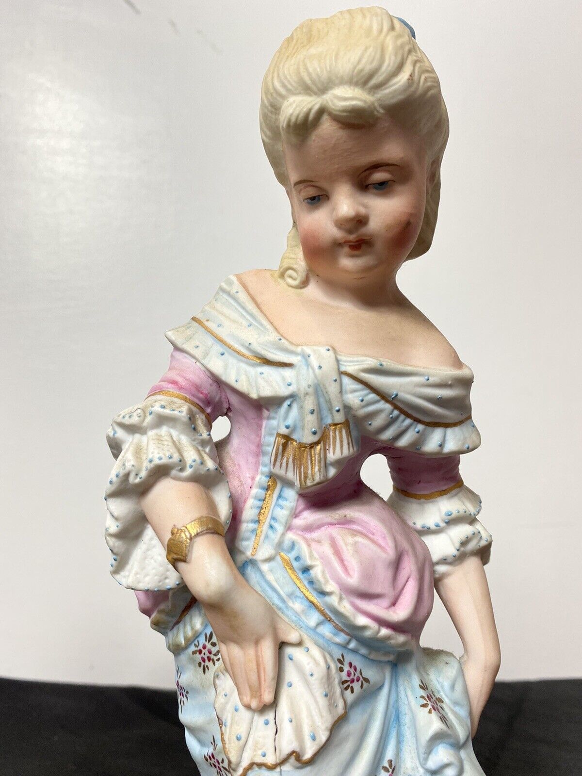 Pair Of Rare French Bisque Figurines The Prince And Princess With Glass Slipper photo buy