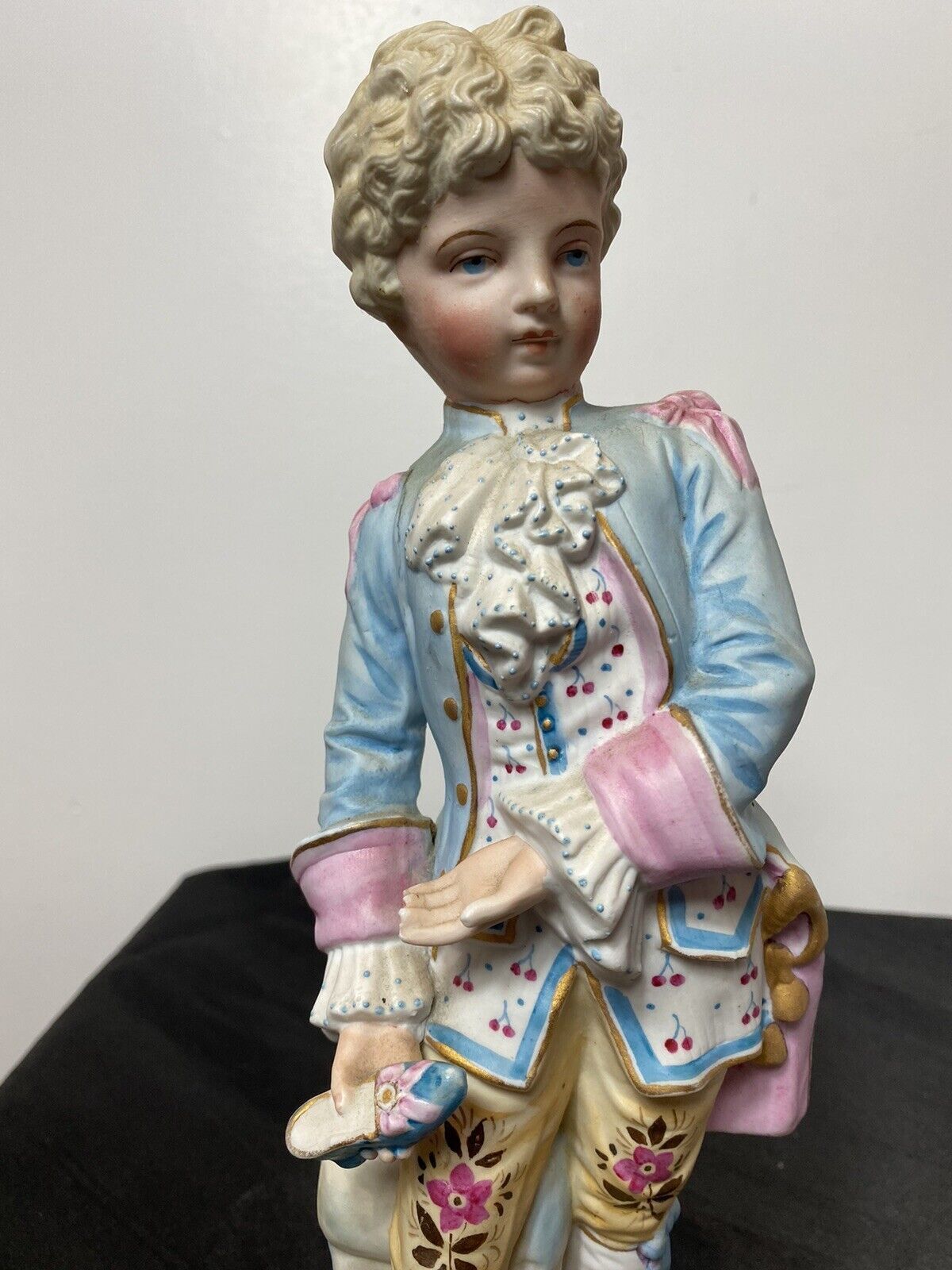 photo furniture Pair Of Rare French Bisque Figurines The Prince And Princess With Glass Slipper