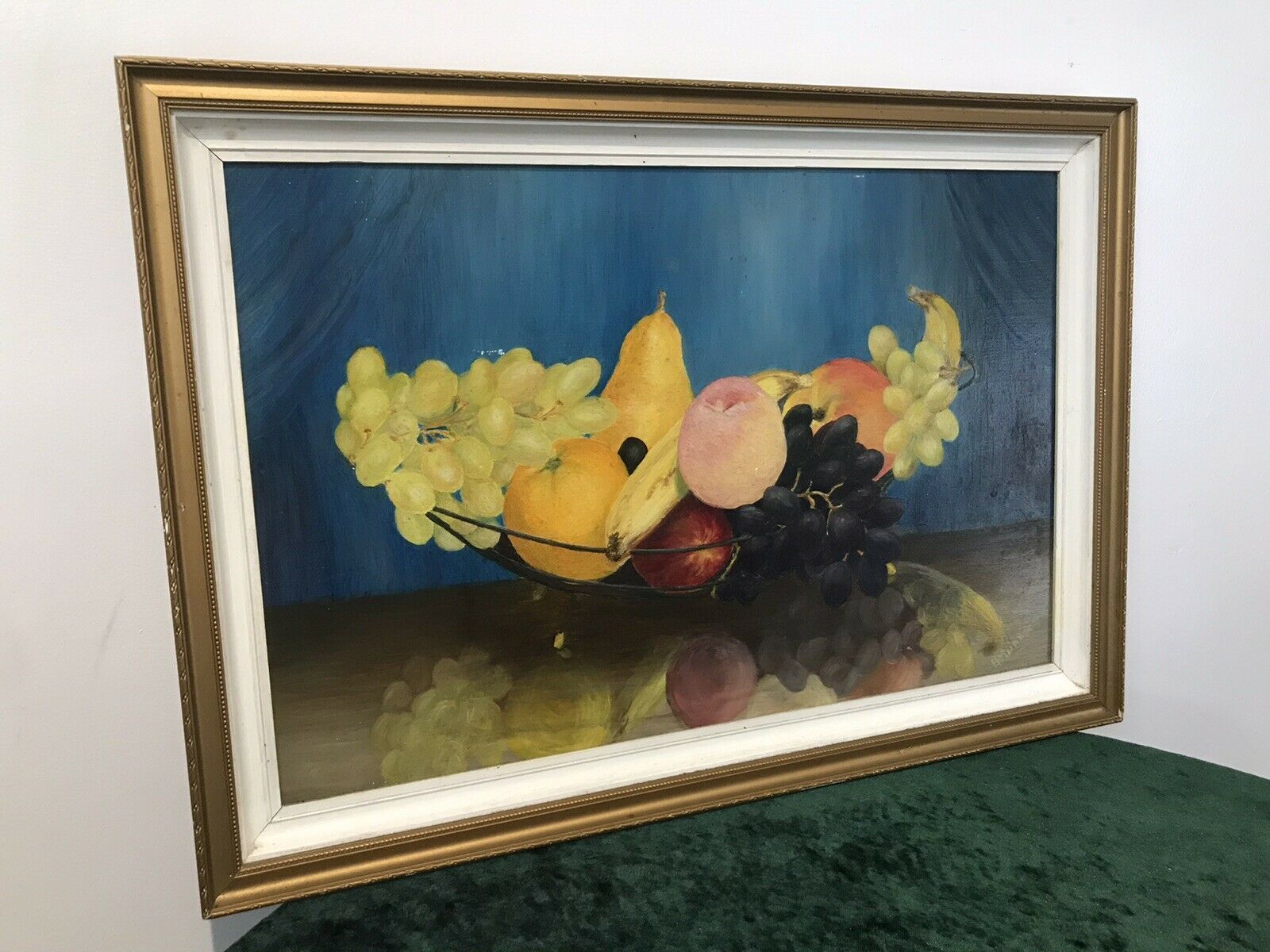 Stunning Fruit Bowl Still Life Oil Painting Known Scottish Artist Hugh Murdoch photo furniture