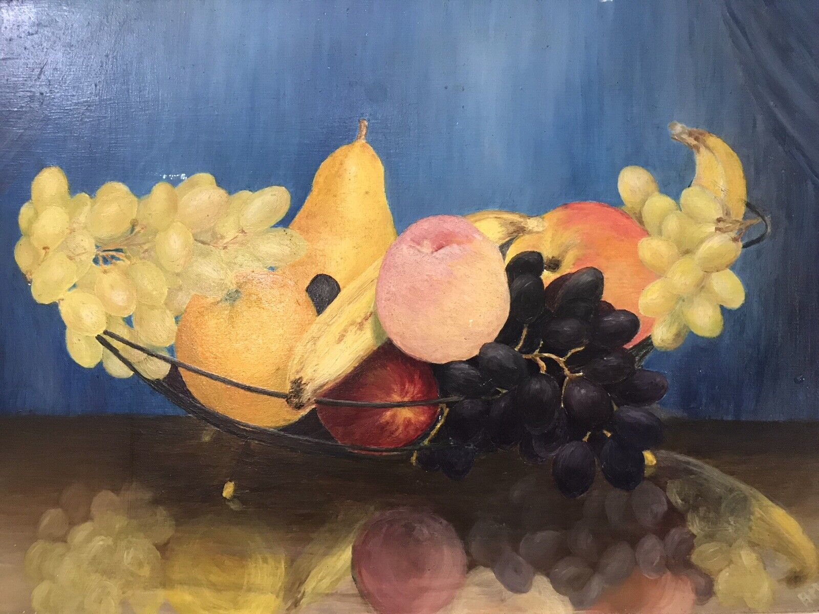 Stunning Fruit Bowl Still Life Oil Painting Known Scottish Artist Hugh Murdoch photo Art