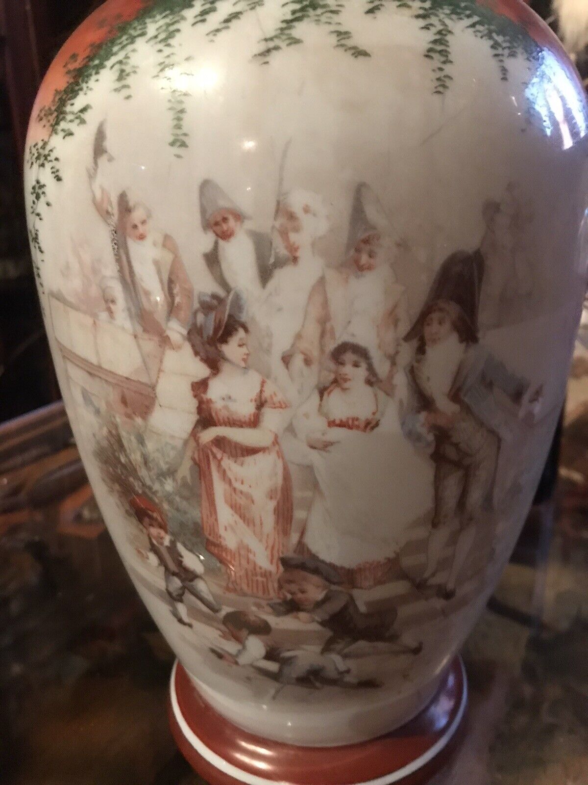 Impressive French Antique Opaque Glass Vase photo for sale