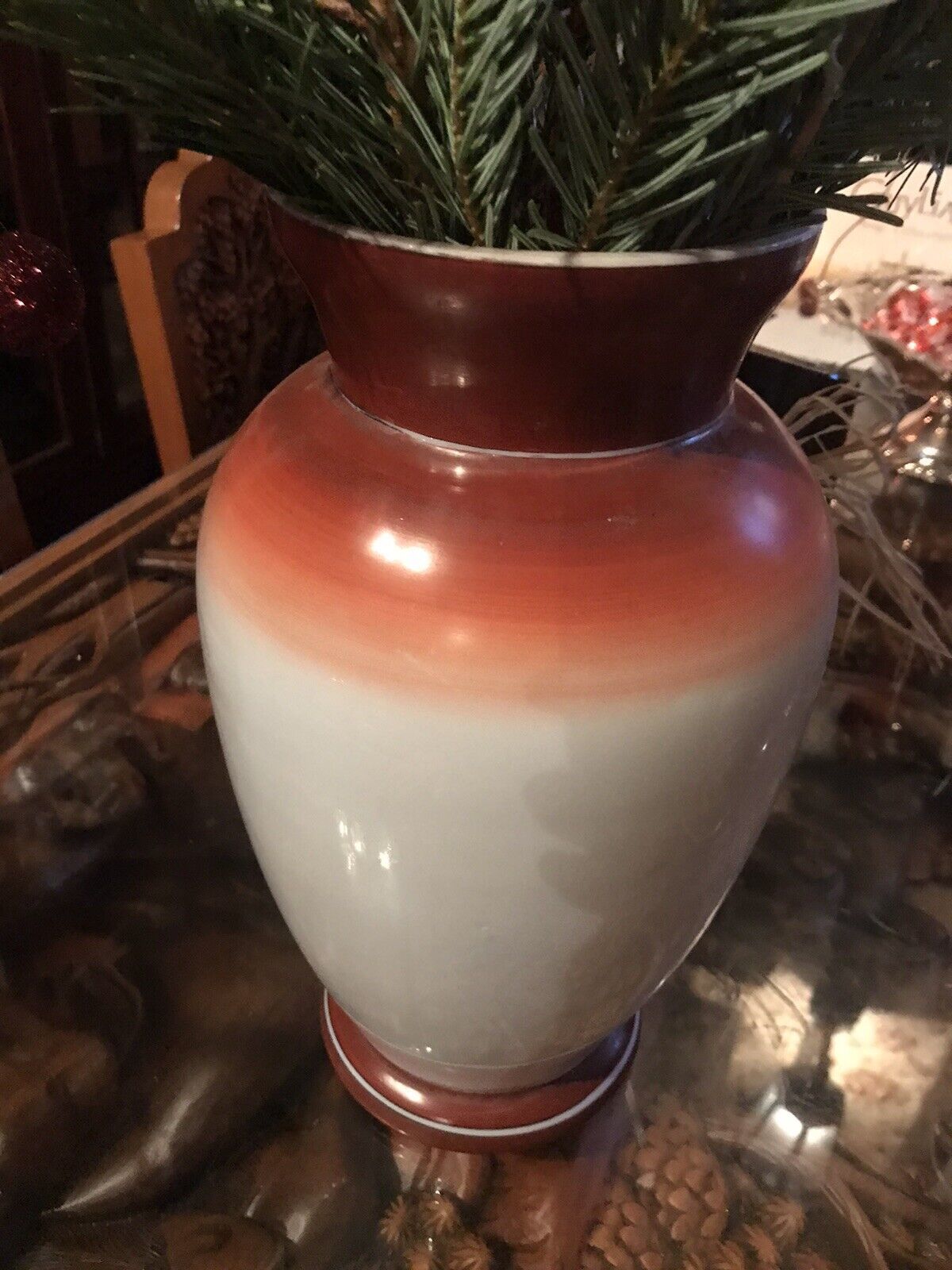 Impressive French Antique Opaque Glass Vase photo vinterior
