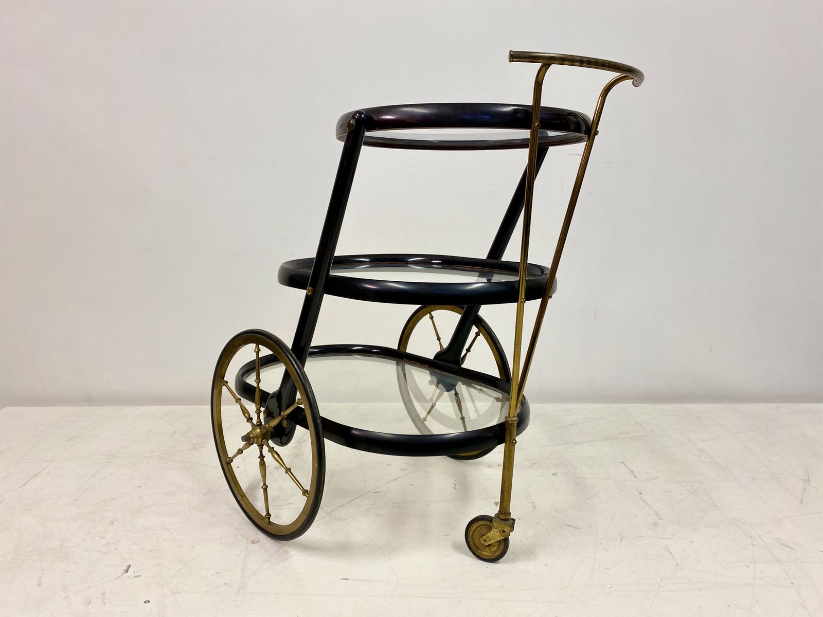 photo for sale 1950s Italian Lacquered Drinks Trolley Or Bar Cart
