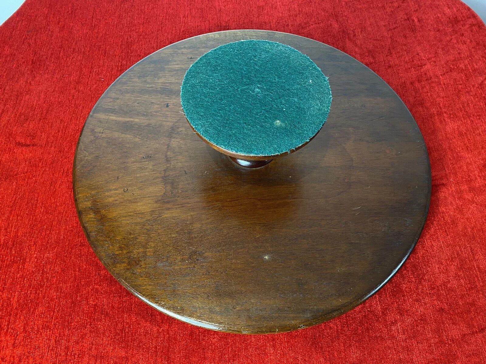 Furniture Antique Georgian Circa 1890 Lazy Susan Turntable In Rich Mahogany photo