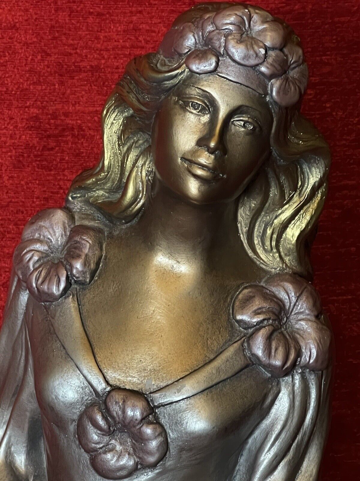 Sculptor Alice Heath 'Princess With Hibiscus Bouquet' Ornamental Showpiece photo for sale