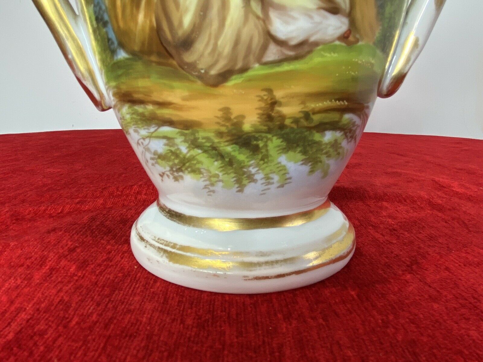 Sèvres Style Romantic Porcelain Vase With Branch Handles And Flora Decorations photo vintage