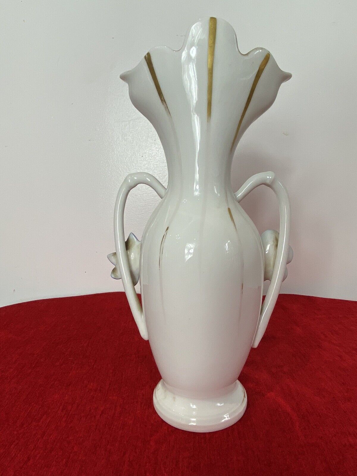 photo for sale Sèvres Style Romantic Porcelain Vase With Branch Handles And Flora Decorations