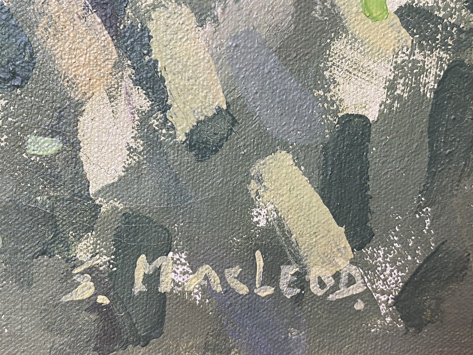 Art Irish 20c Contemporary Artist Simon Macleod Landscape Oil Painting On Canvas photo