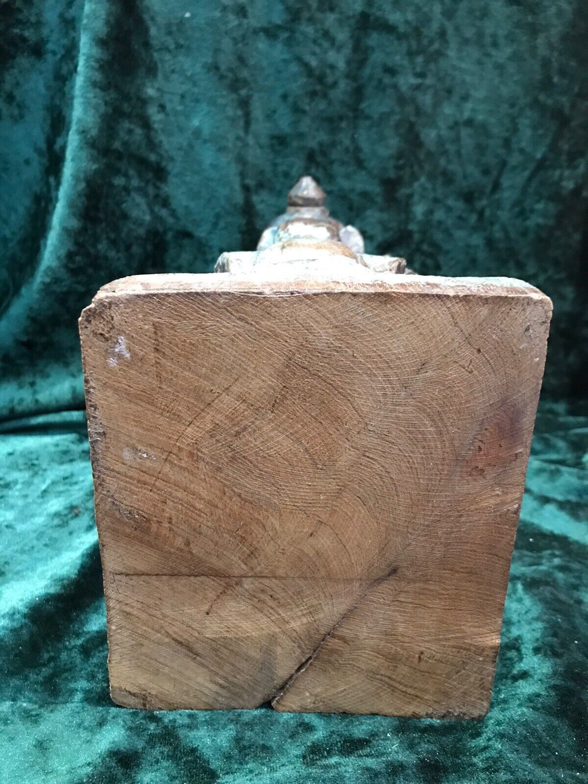 photo for sale Early 19th Century Carved Wooden Acanthus Leaf & Pinnacle Top Corbel