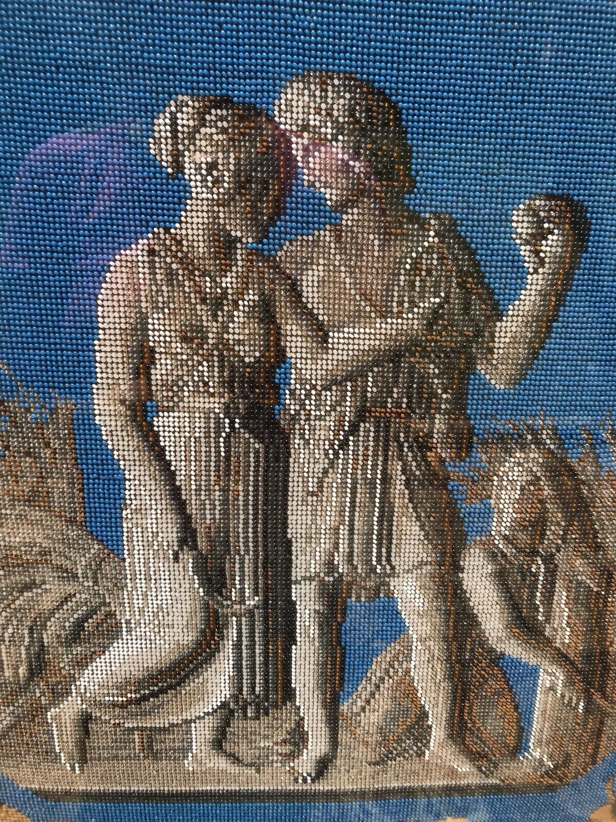 photo furniture Stunning Museum Quality Fire Screen Decorated With Roman Figures In Beadwork