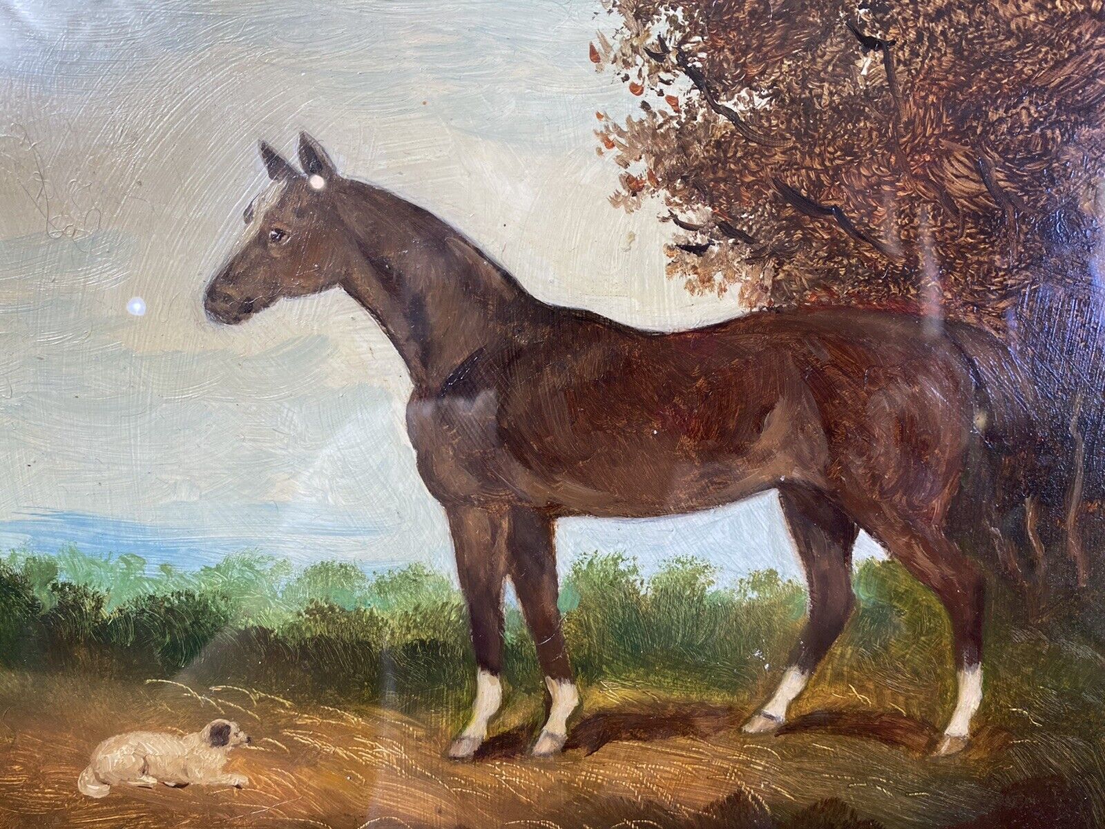 975.0 Fine Art Equine Minature Oil On Board By Renowned Artist Henry Percy photo