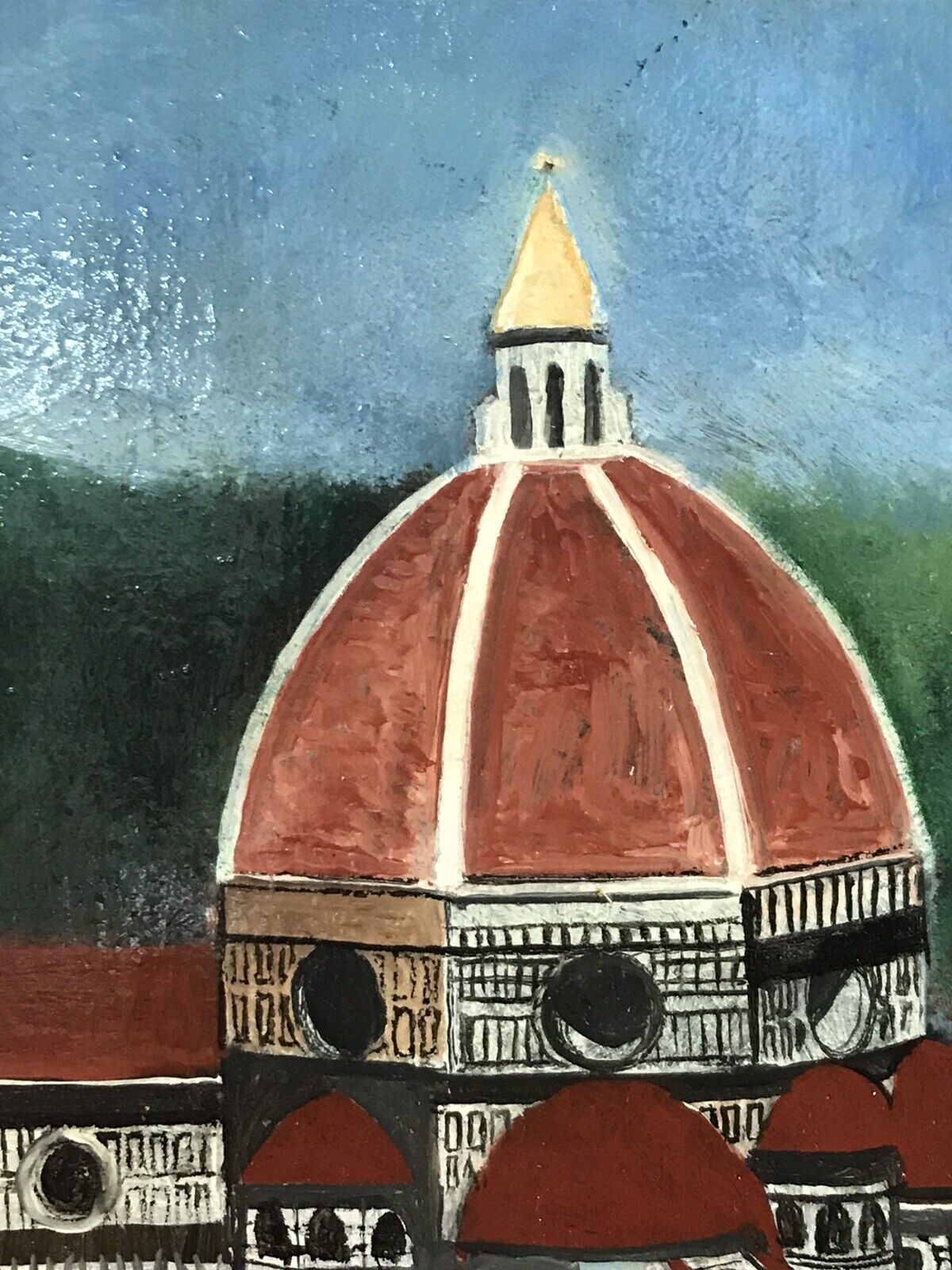Exceptional Italian Architect Filippo Brunelleschi Portrait Signed Oil On Board photo 330.0